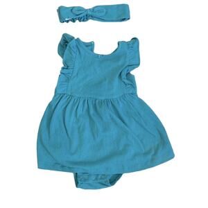 Carter’s Teal Ruffle Shoulder Baby Shorty Dress
